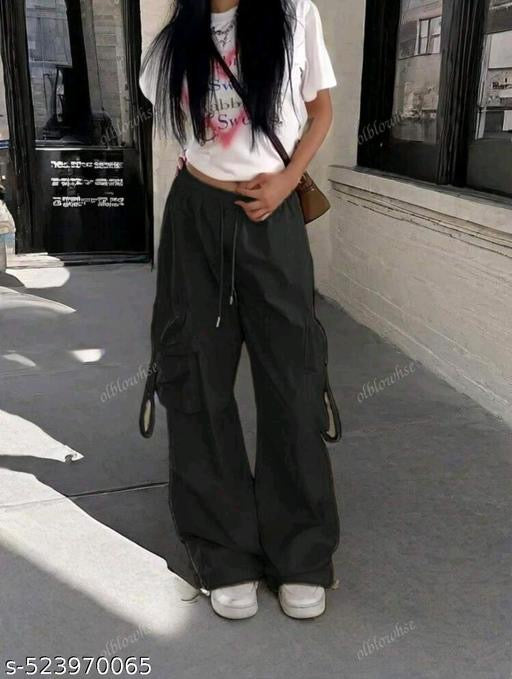 High Rise Trouser Trendy and Stylish and loose think fabric trouser reguler used trouser