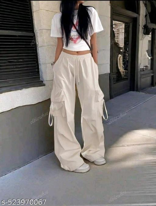 High Rise Trouser Trendy and Stylish and loose think fabric trouser reguler used trouser