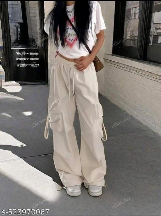 High Rise Trouser Trendy and Stylish and loose think fabric trouser reguler used trouser