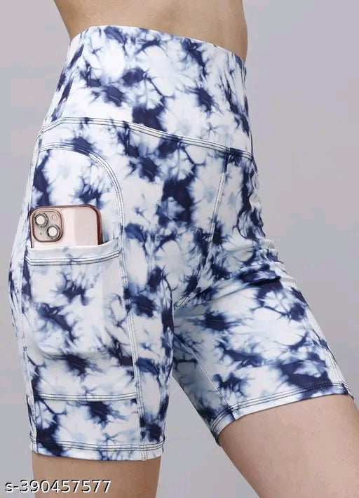 High waist sports activewear shots for women and girls.Use at the Gym/Yoga or Cycling Shorts With Pocket