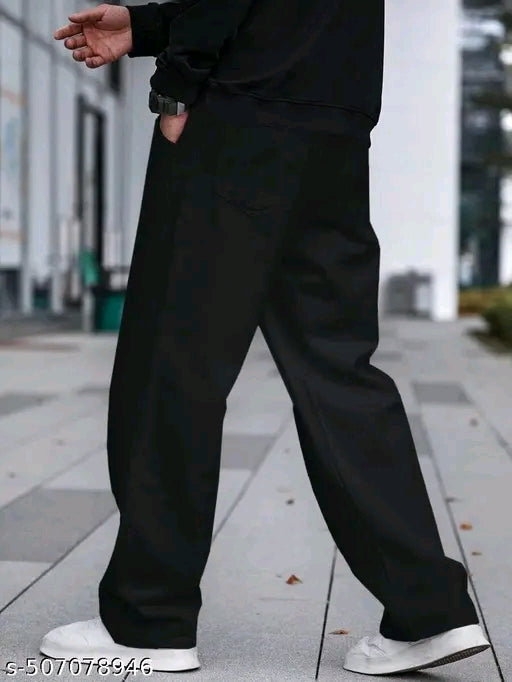 Men Denim high-waist wide leg jeans