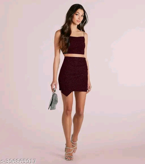 Sparkle All The Way Glitter Mini Skirt