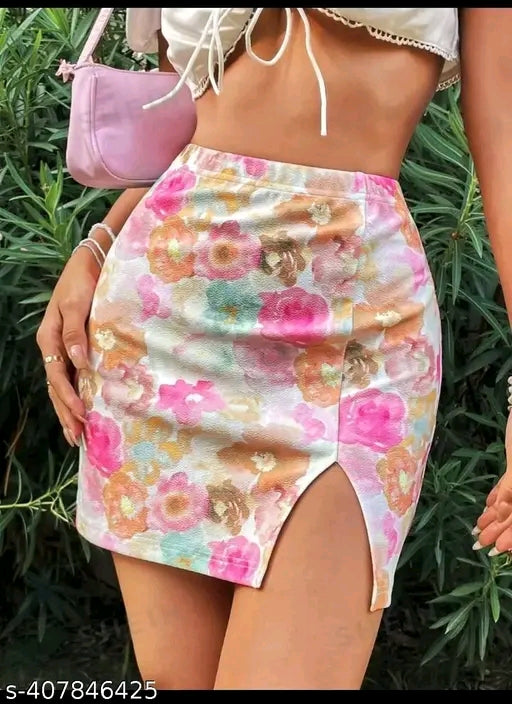 Mini Printed Skirt For WOman
