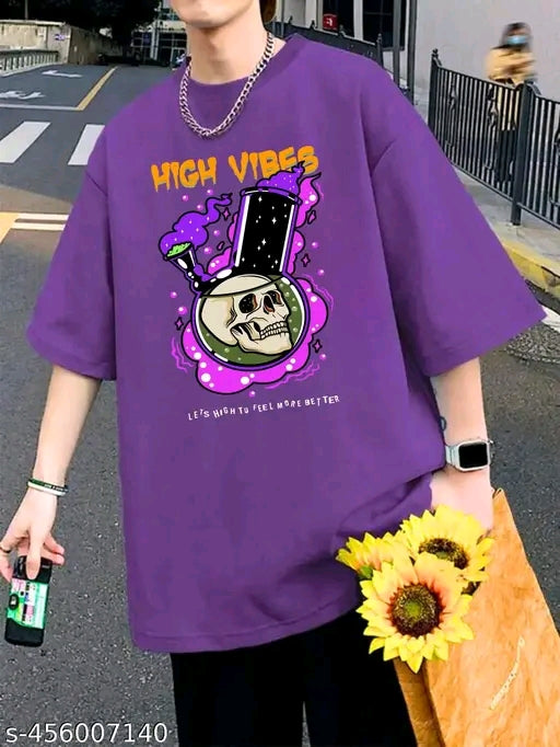 High Vibes Skeleton Violet Oversized T-shirt