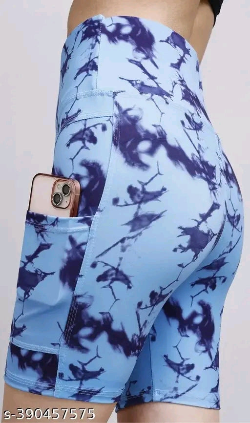 High waist sports activewear shots for women and girls.Use at the Gym/Yoga or Cycling Shorts With Pocket