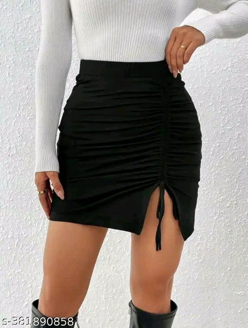 Mini Pencil Black Bodycon Black Fancy Skirt For Woman