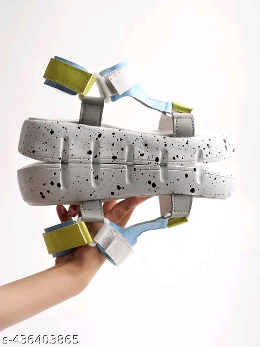 Shoetopia Fashion & Comfortable Casual White Sandals For Women & Girls