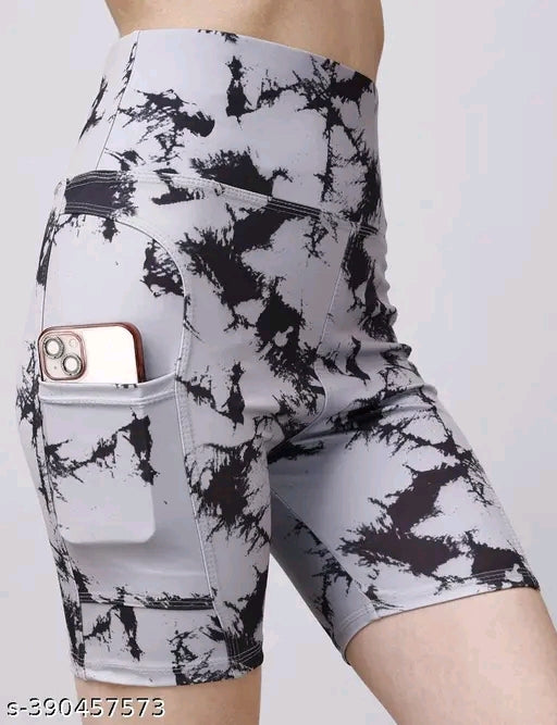 High waist sports activewear shots for women and girls.Use at the Gym/Yoga or Cycling Shorts With Pocket