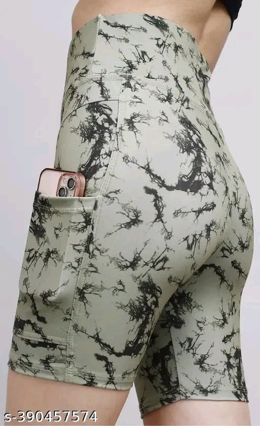 High waist sports activewear shots for women and girls.Use at the Gym/Yoga or Cycling Shorts With Pocket