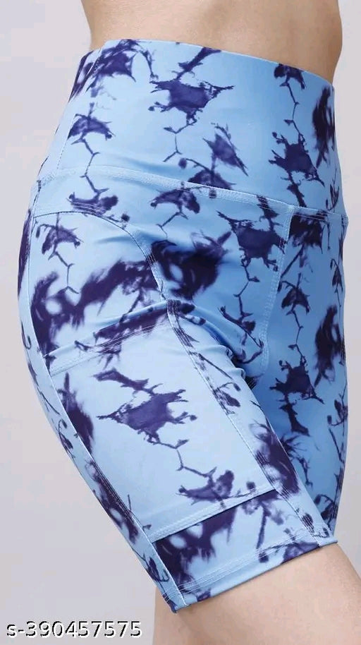 High waist sports activewear shots for women and girls.Use at the Gym/Yoga or Cycling Shorts With Pocket