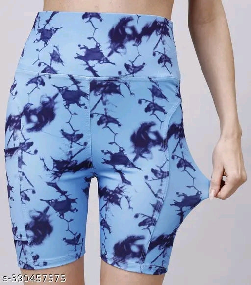 High waist sports activewear shots for women and girls.Use at the Gym/Yoga or Cycling Shorts With Pocket