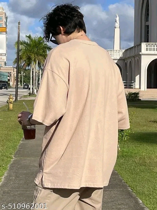 MENS STYLISH BEIGE COTTON BLEND