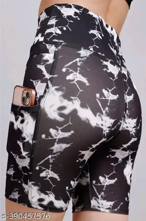 High waist sports activewear shots for women and girls.Use at the Gym/Yoga or Cycling Shorts With Pocket