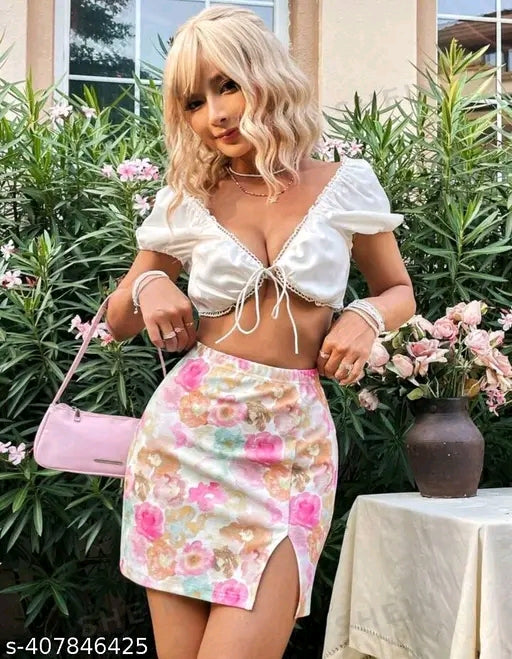 Mini Printed Skirt For WOman